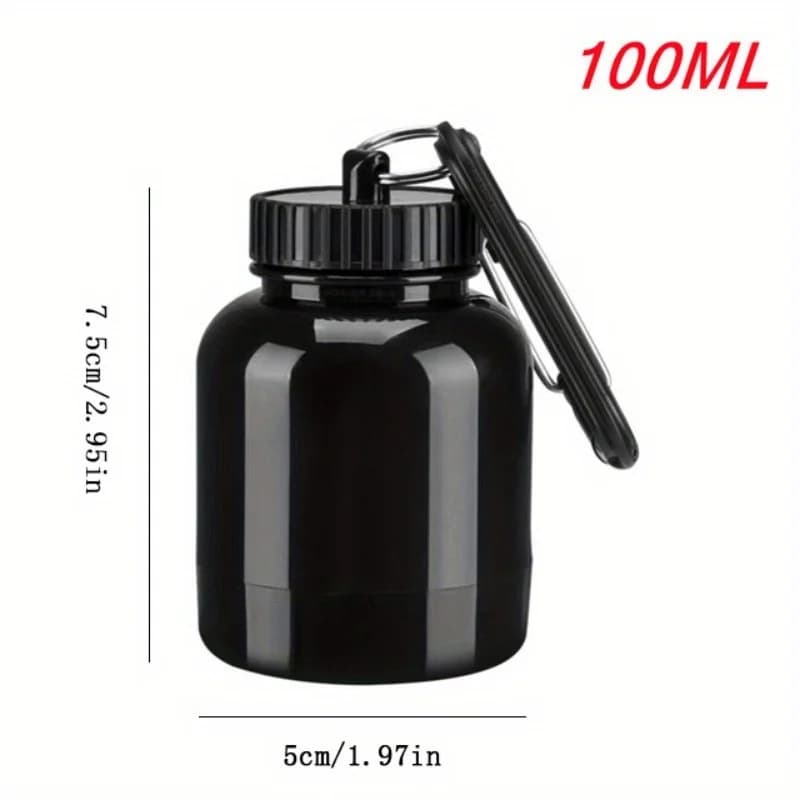 Pot de poudre de protéines avec mousqueton, cartouche Shaker Portable, adapté aux Sports de plein air, salle de sport, Fitness, 1 pièce