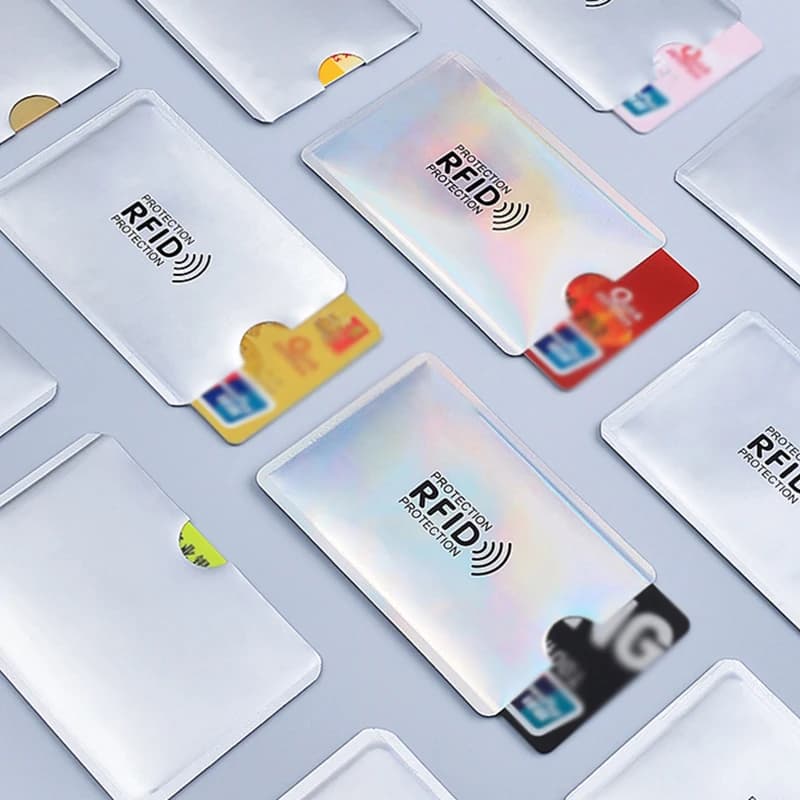 10 pièces Anti-Scan manchon de carte Anti-magnétique Anti-vol Anti RFID/NFC numérisation feuille d'aluminium sécurité carte bancaire porte-carte d'identité