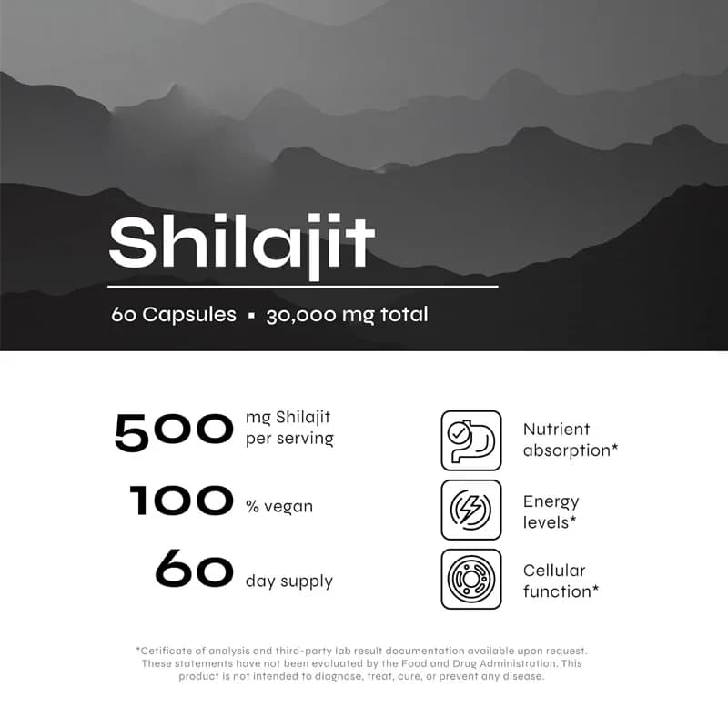 Capsules de Shilajit pur de l'Himalaya