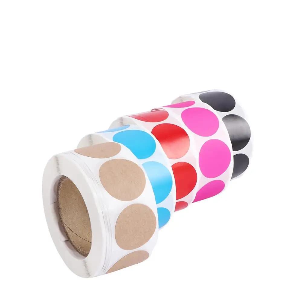 Bleu 1 pouce rond code de papeterie 500 pièces/rouleau étiquettes à points autocollants marque autocollants étiquettes de couleur autocollants Chroma étiquettes autocollants