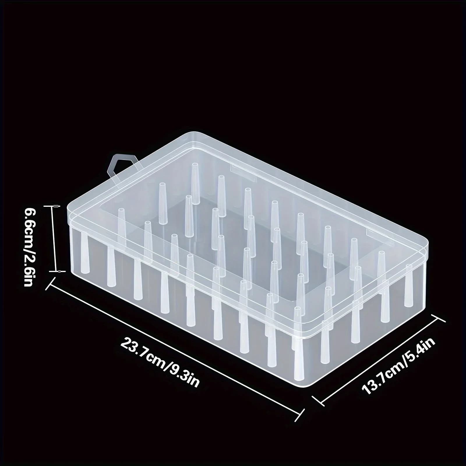Boîte de rangement de fil à coudre 42 rouleaux, boîte de rangement de ensemble de couture de broderie en plastique PP transparent, portable de grande capacité