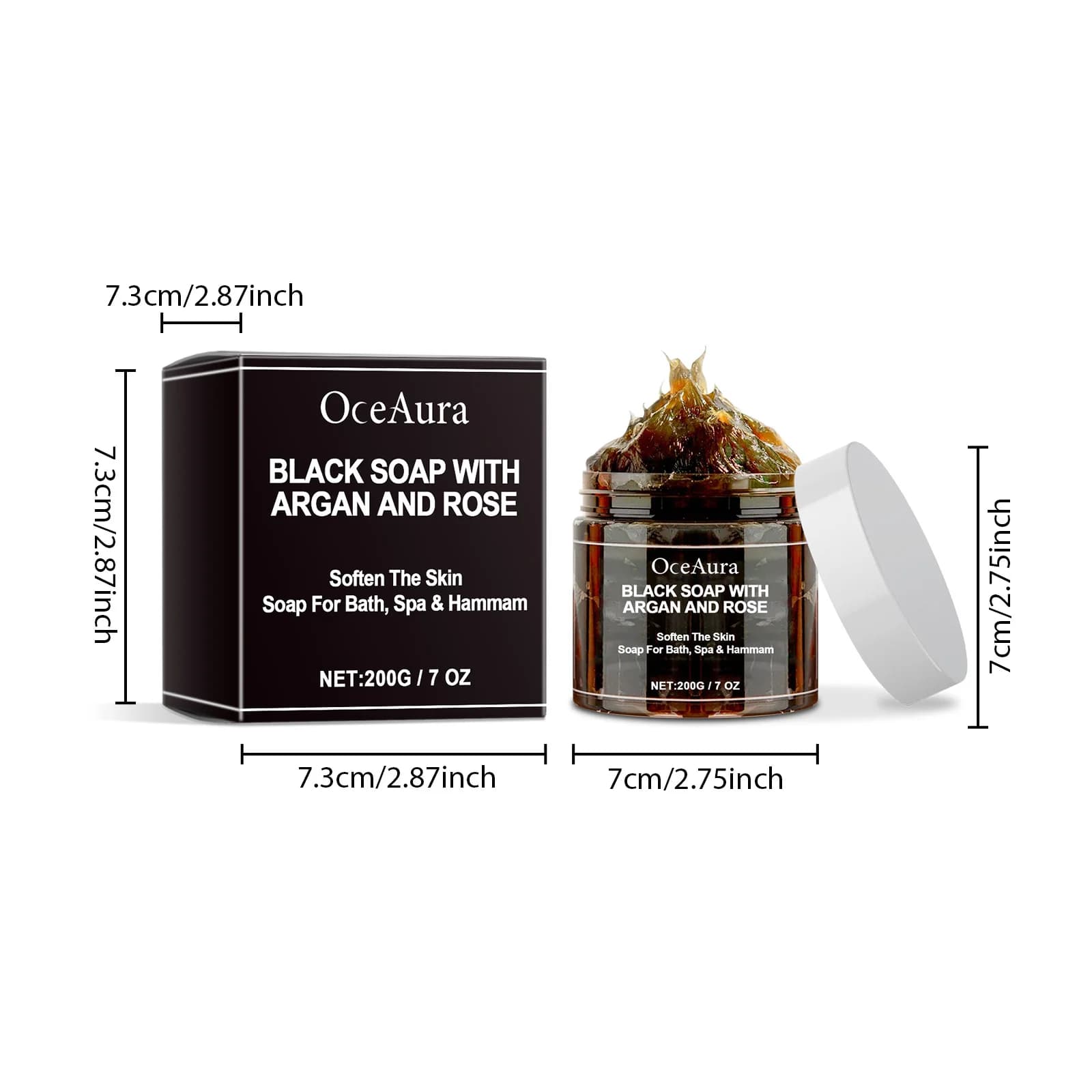Savon Nettoyant Noir Exfoliant Corporel Purifiant Anti-Points Noirs Contrôle du Sébum Éclaircissant Crème Gommante Douce pour le Corps