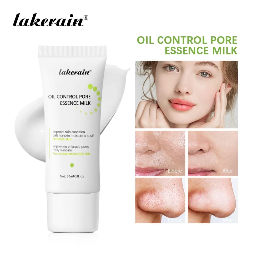 Lait à l'essence de contrôle du sébum pour lisser les pores et hydrater la peau, produits de soins de la peau coréens non canadiens, étiquettes réutilisables