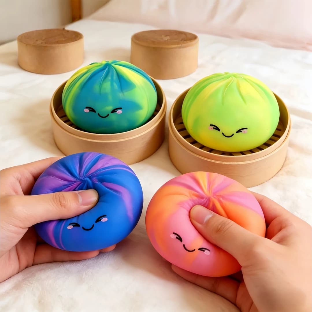 Jouet Squishy en forme de chignon