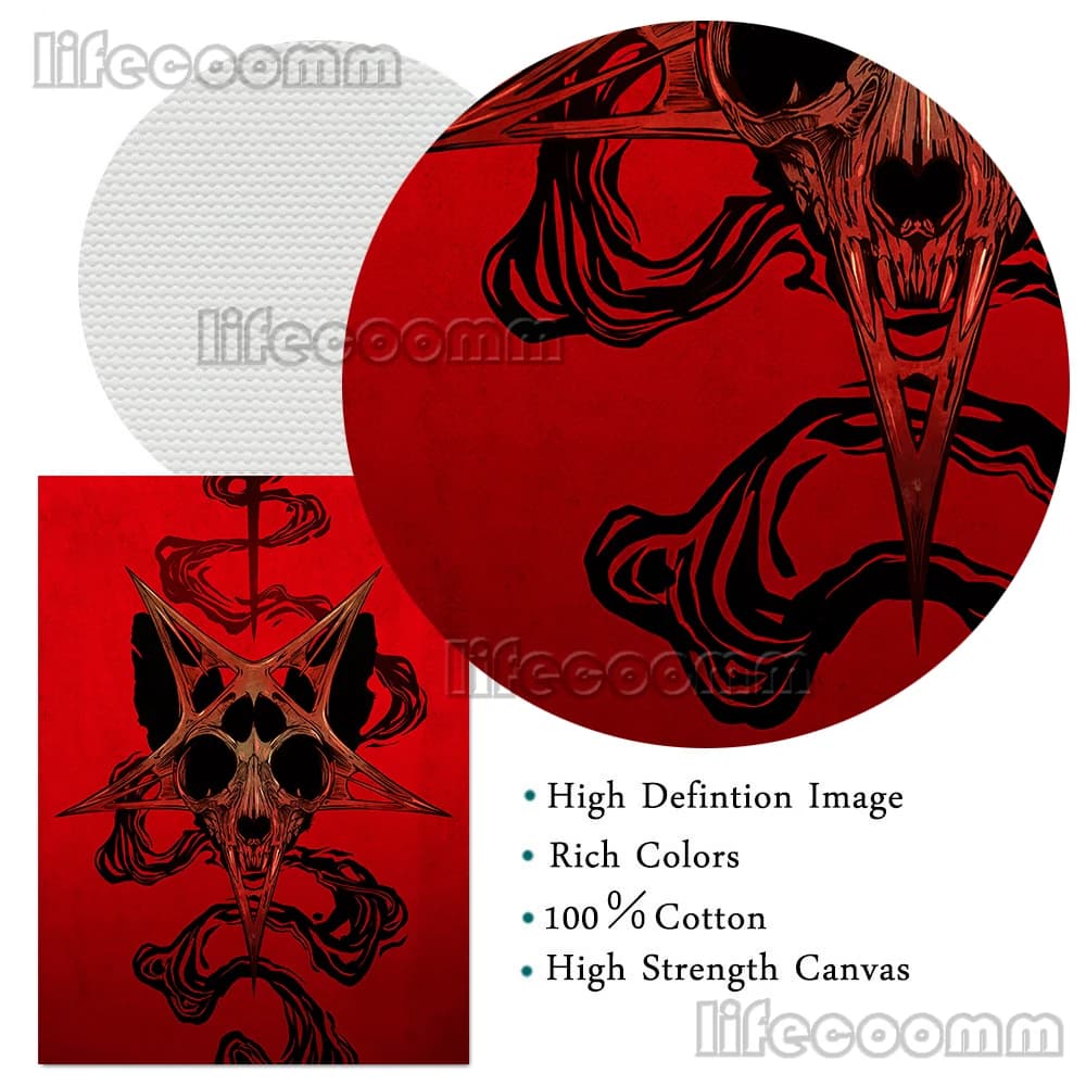 Toile d'art mural gothique le diable en pleurs, peinture abstraite païenne des sorcières, affiche d'art et décoration de maison imprimée sans cadre