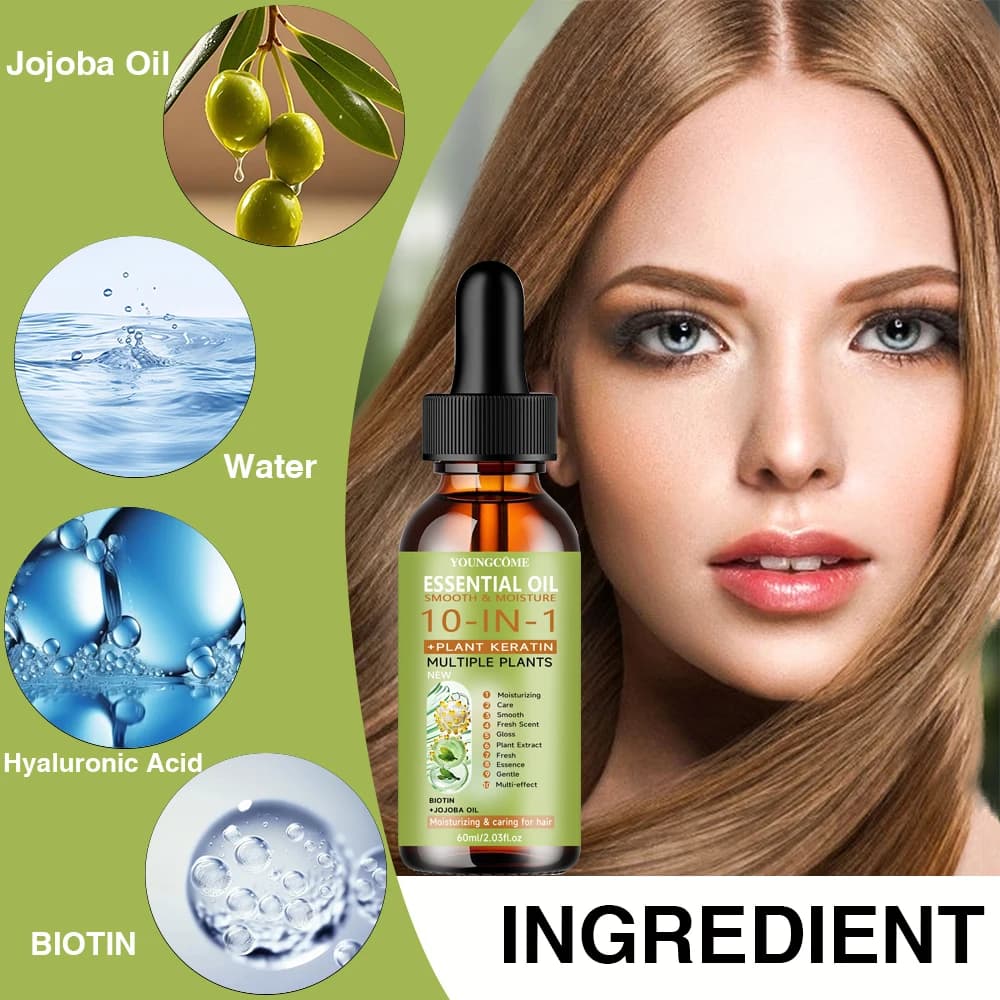Huile essentielle de soin capillaire, nourrit le cuir chevelu, élimine les pellicules, améliore la qualité, réduit la perte de cheveux, hydrate les huiles essentielles
