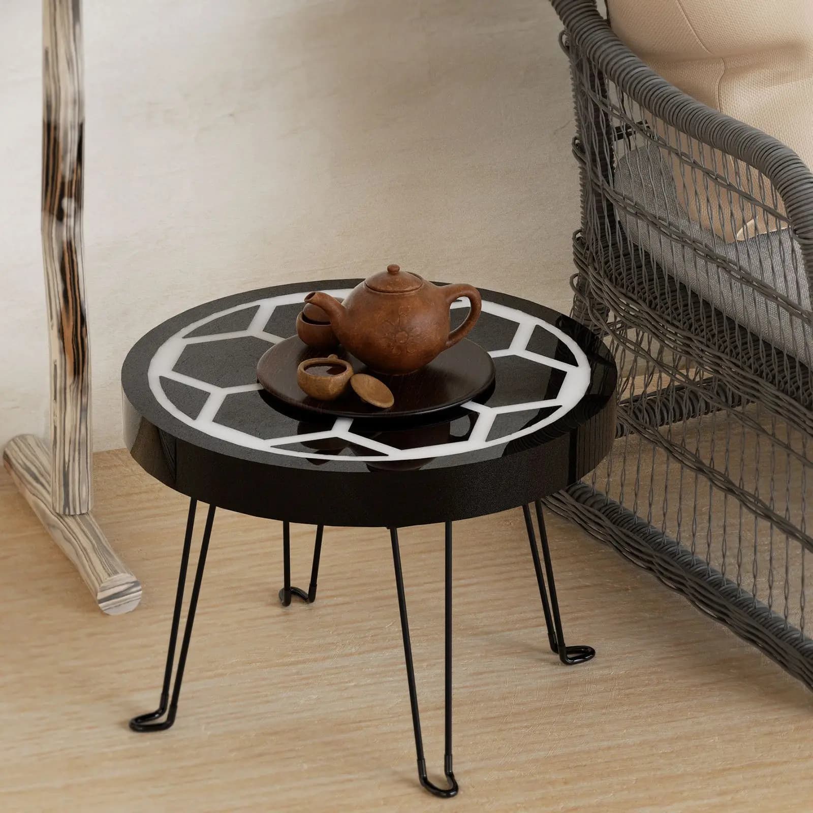 Moule de table de rivière circulaire en accent d'abeille