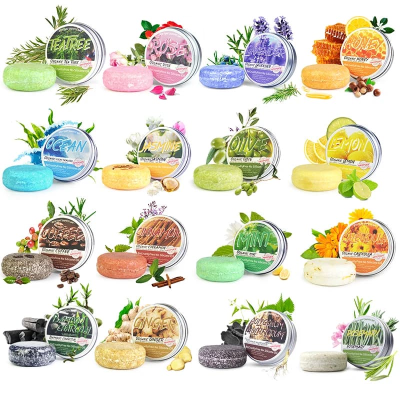 Le shampooing végétal à l'huile essentielle d'arbre à thé est rafraîchissant, contrôlant l'huile, réduisant les pellicules et fort pour les cheveux. Shampoing fait main wi