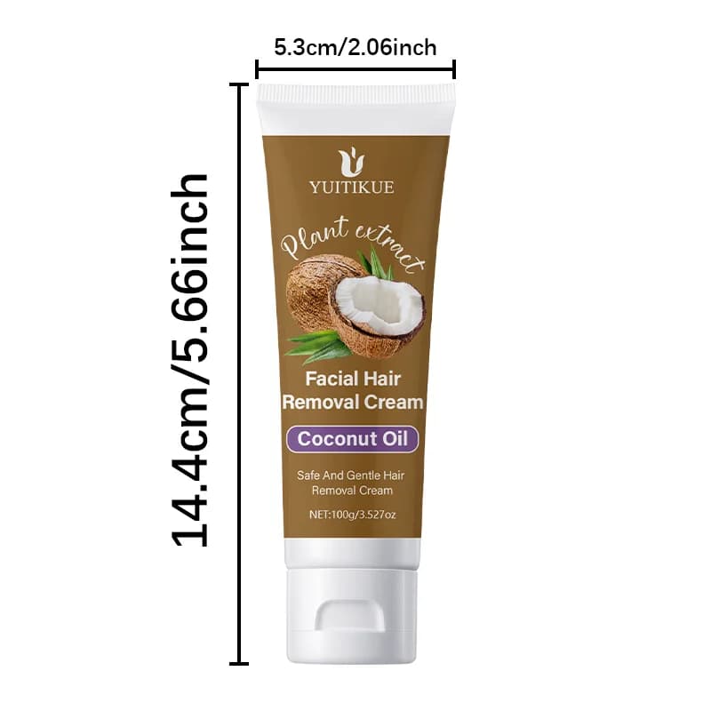 Le baume épilation à l'huile de coco 100g est doux et non irritant, adapté aux aisselles, aux lèvres, aux bras, aux jambes et aux zones intimes, avec