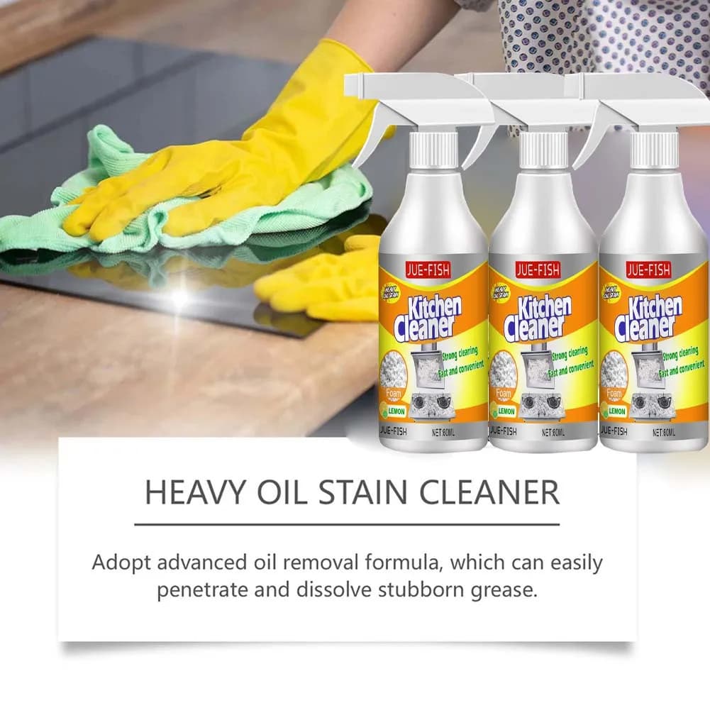 Nettoyeur d'huile lourde de 60ml, taches d'huile de cuisine, dégraissant puissant, dissolvant de taches d'huile, grilles de nettoyage, four, Spray de nettoyage de table de cuisson à domicile