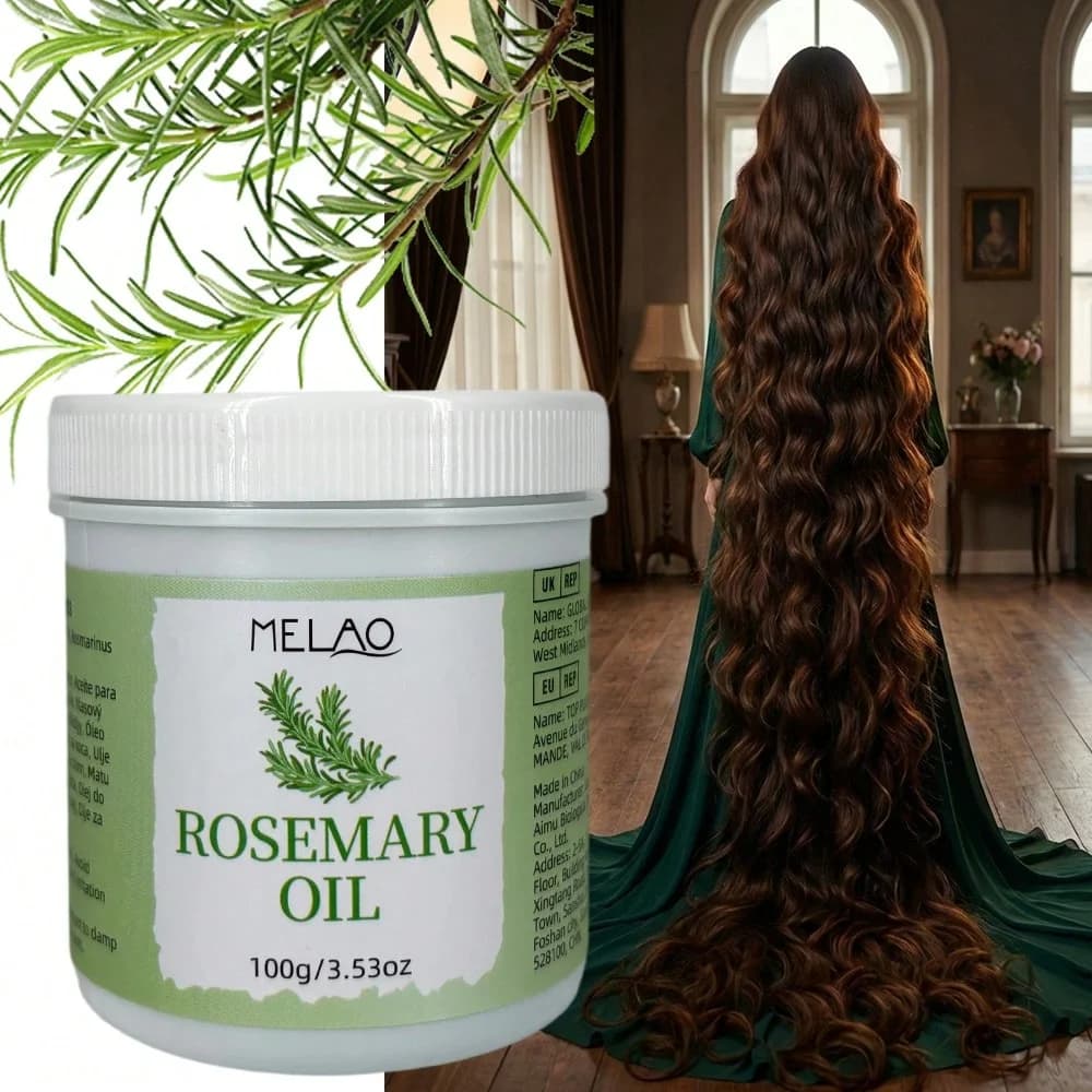 Huile de romarin pour cheveux, huile de romarin pure MELAO, nourrit le cuir chevelu et renforce les cheveux, favorise la santé des cheveux, ajoute de la brillance et de la douceur