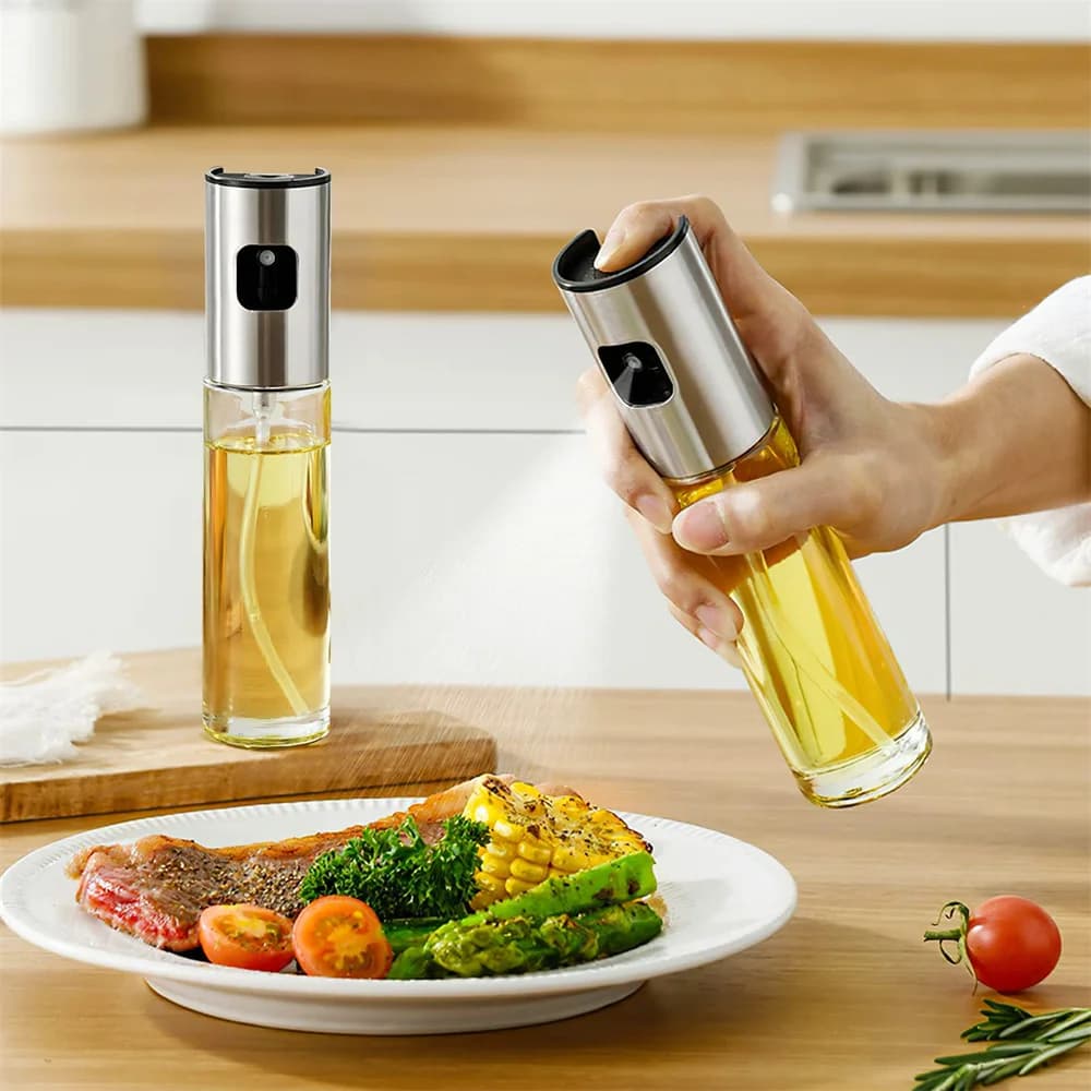 Pulvérisateur à huile en verre pour la cuisson Olive Mister Spray pour salade BBQ Cuisine Cuisson Vide Vinaigre Bouteille