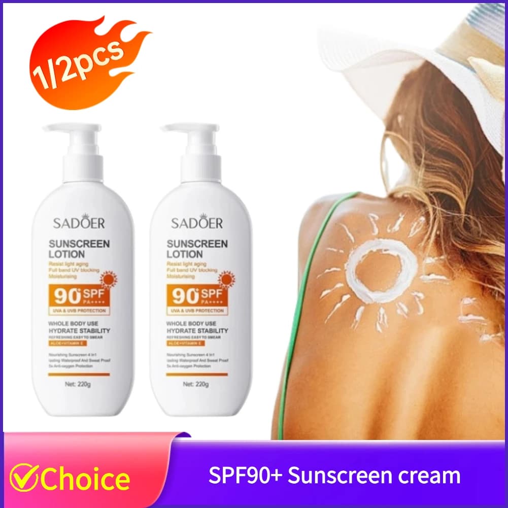 SPF90 + crème solaire haute Protection solaire hydratante peau Lotion solaire contrôle de l'huile crème solaire 1/2 pièces