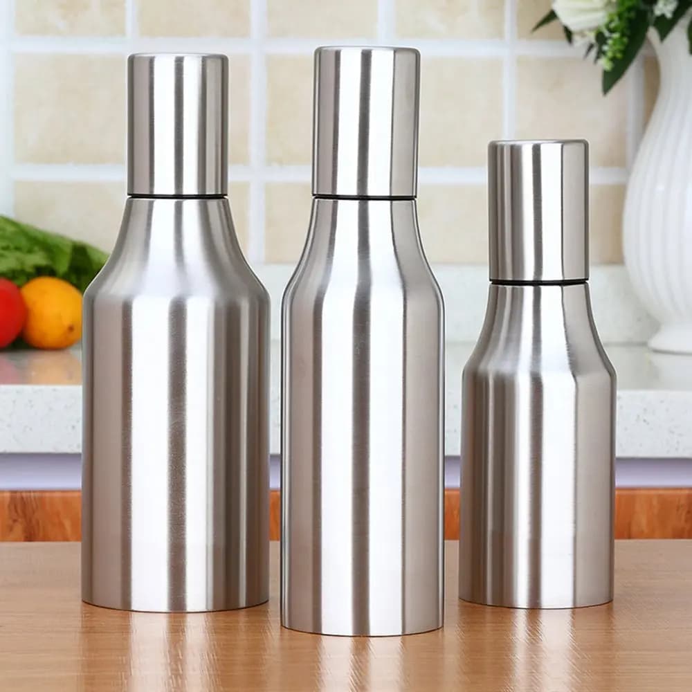 Realand Premium 500/750/1000ml acier inoxydable vinaigre huile Olive distributeur bouteille Pot étanche cuisine sain sauce bateau