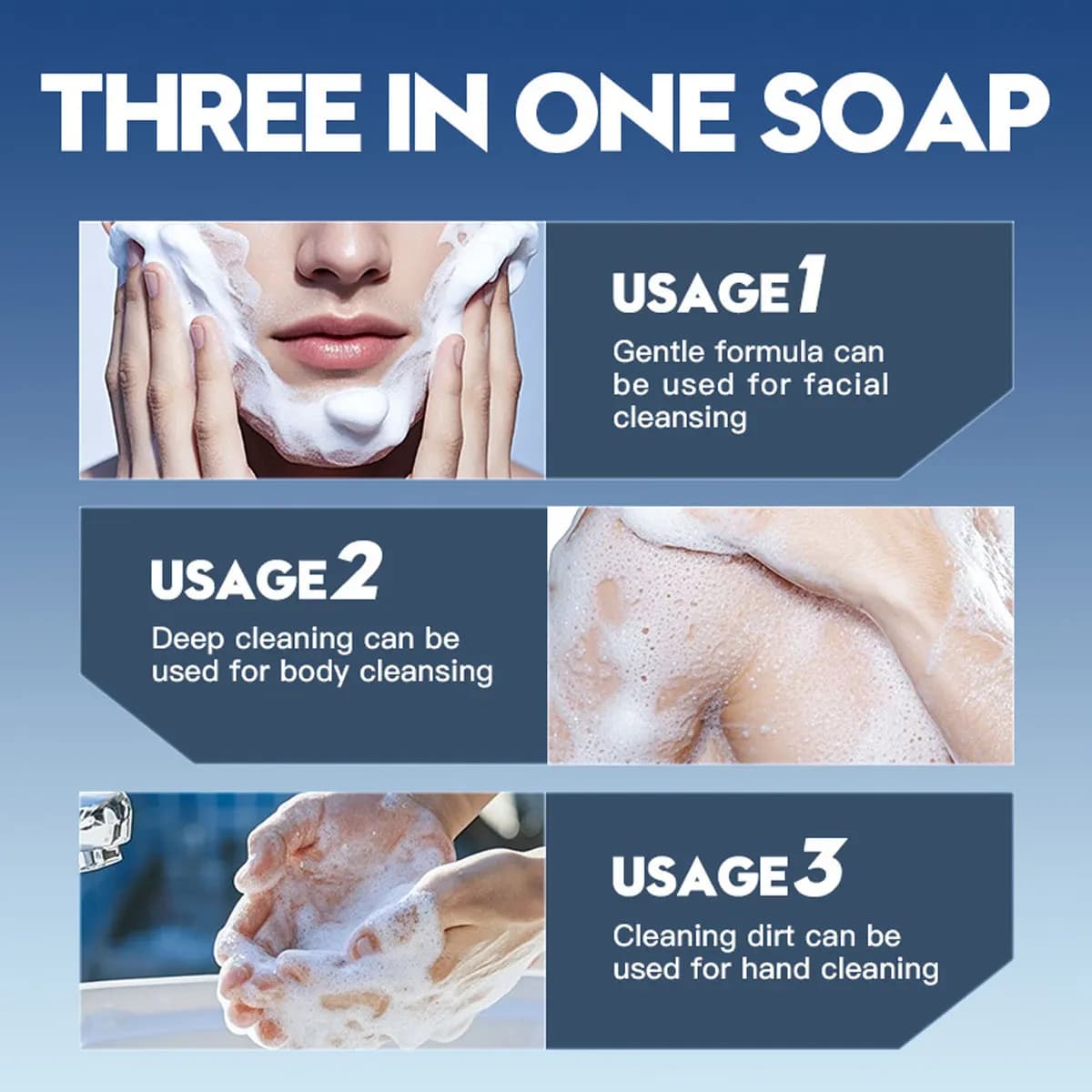 Lot de 2 Savons de Bain Parfumés 3-en-1 pour Hommes à l'Hamamélis et à l'Aloe Vera, Hydratant, Contrôle du Sébum, à l'Huile Essentielle Végétale, pour le Visage