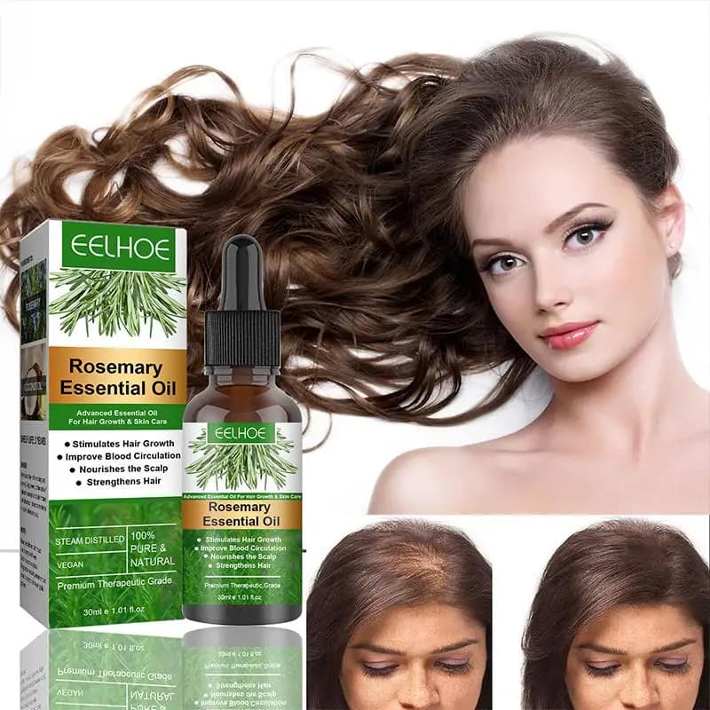Huile essentielle de romarin pour la croissance des cheveux, anti-frisottis, sérum pour cheveux lisses, anti-chute de cheveux, beauté
