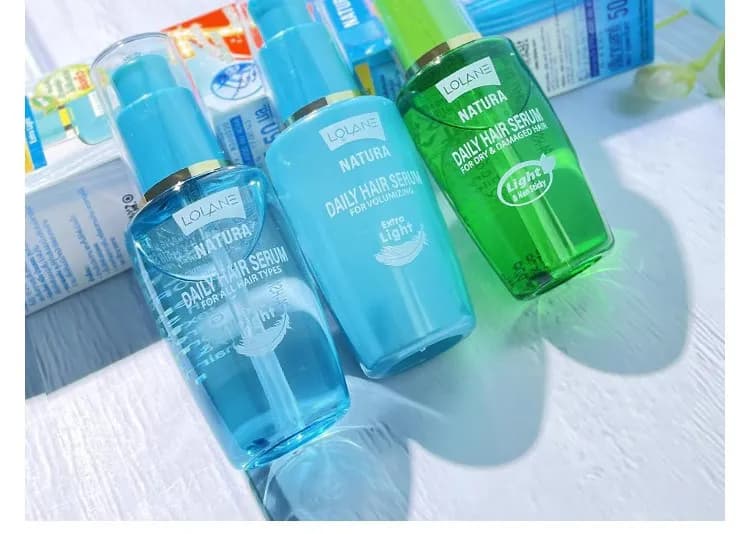 Huile capillaire thaïlandaise LOLANE 50 ml, soin sans rinçage à l'huile d'olive et à l'acide hyaluronique, répare, lisse et dompte les frisottis, portable