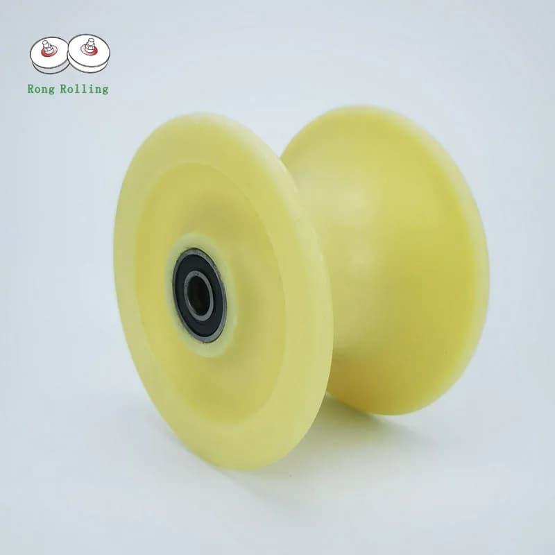 Rouleau coulissant en nylon à double roulement, roue de transmission, roue limite, roue de guidage, poulie, rouleaux, rainure en U, diamètre 60mm, 6201RS