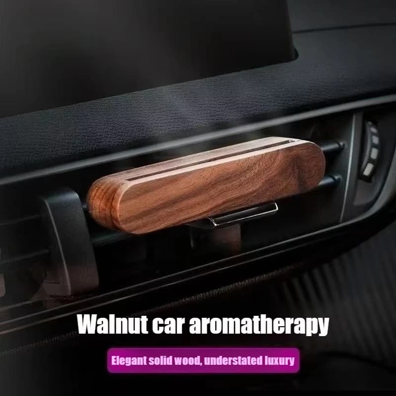 Diffuseur de parfum pour voiture en bois à clipser sur grille d'aération avec 10 bâtonnets de recharge, arôme longue durée pour l'intérieur de la voiture, bois massif de qualité supérieure