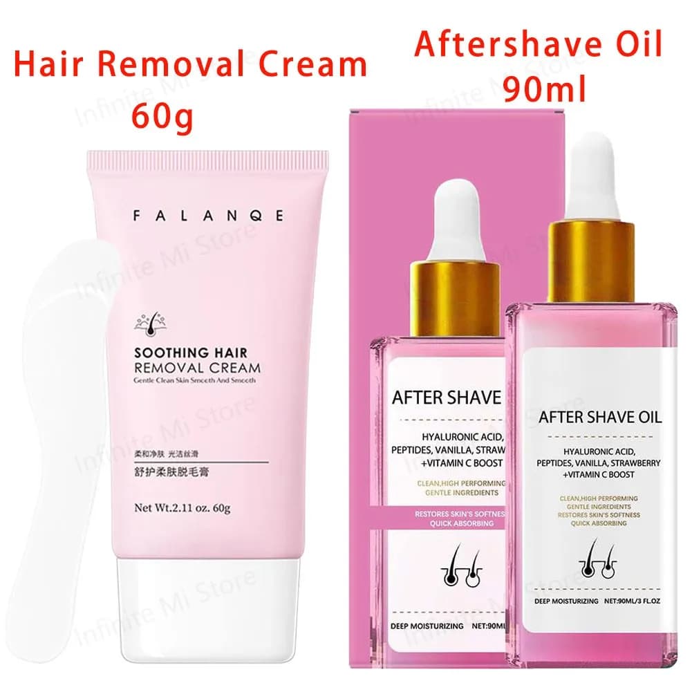 Huile de soin après épilation aux fraises, 90ml, apaise doucement la peau, hydratante, crème d'épilation, soins pour la peau, 60g
