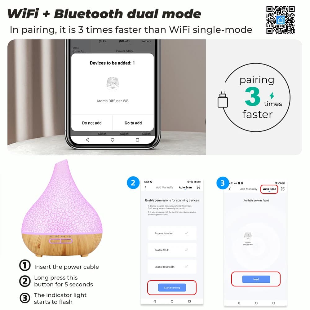 Tuya WiFi humidificateur intelligent diffuseur d'huile essentielle aromathérapie humidificateurs d'air à ultrasons diffuseur d'arôme fonctionne avec Google Home