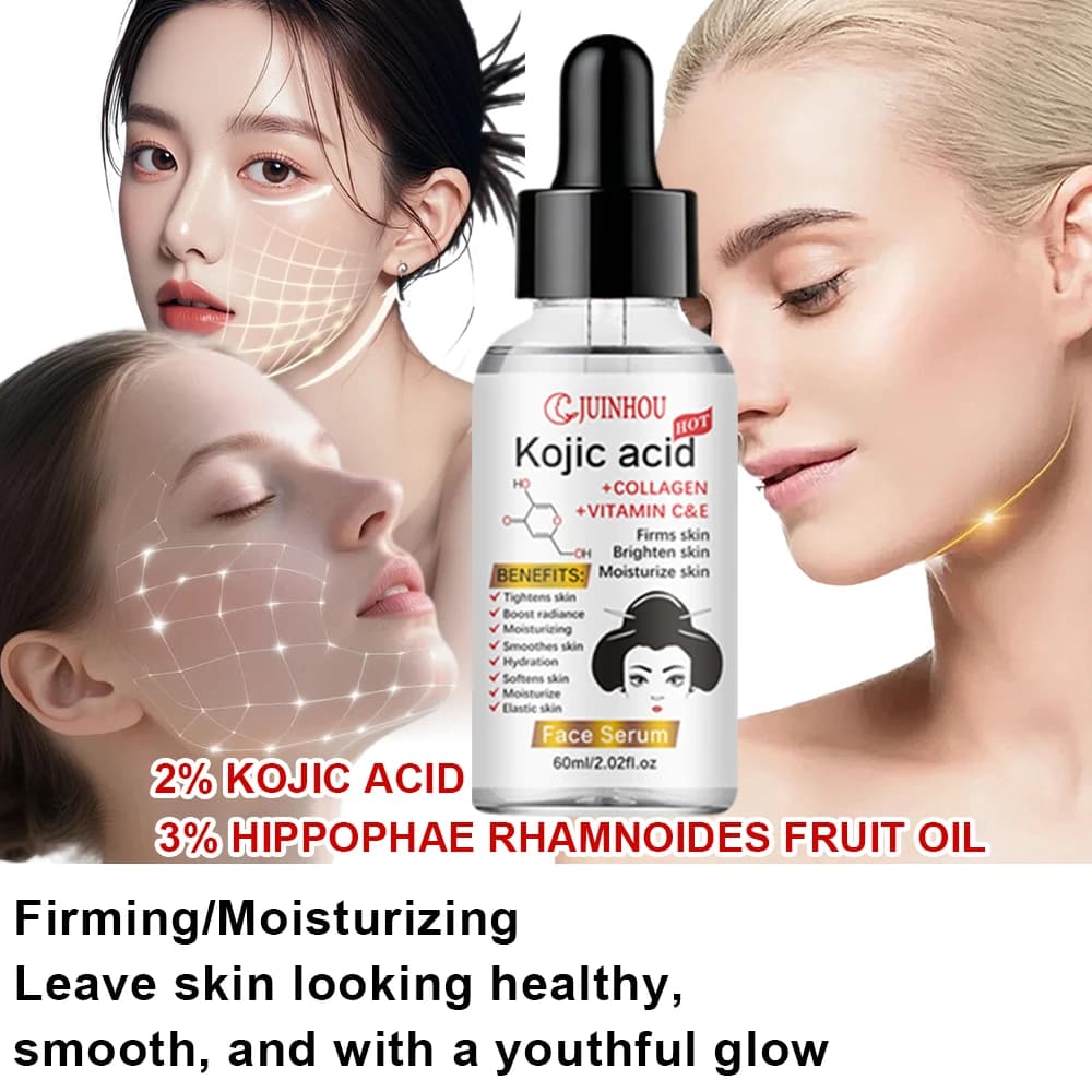 Sérum visage à l'huile de fruit d'argousier naturel JUINHOU et à l'acide kojique, hydratant en profondeur, soin quotidien pour tous types de peau