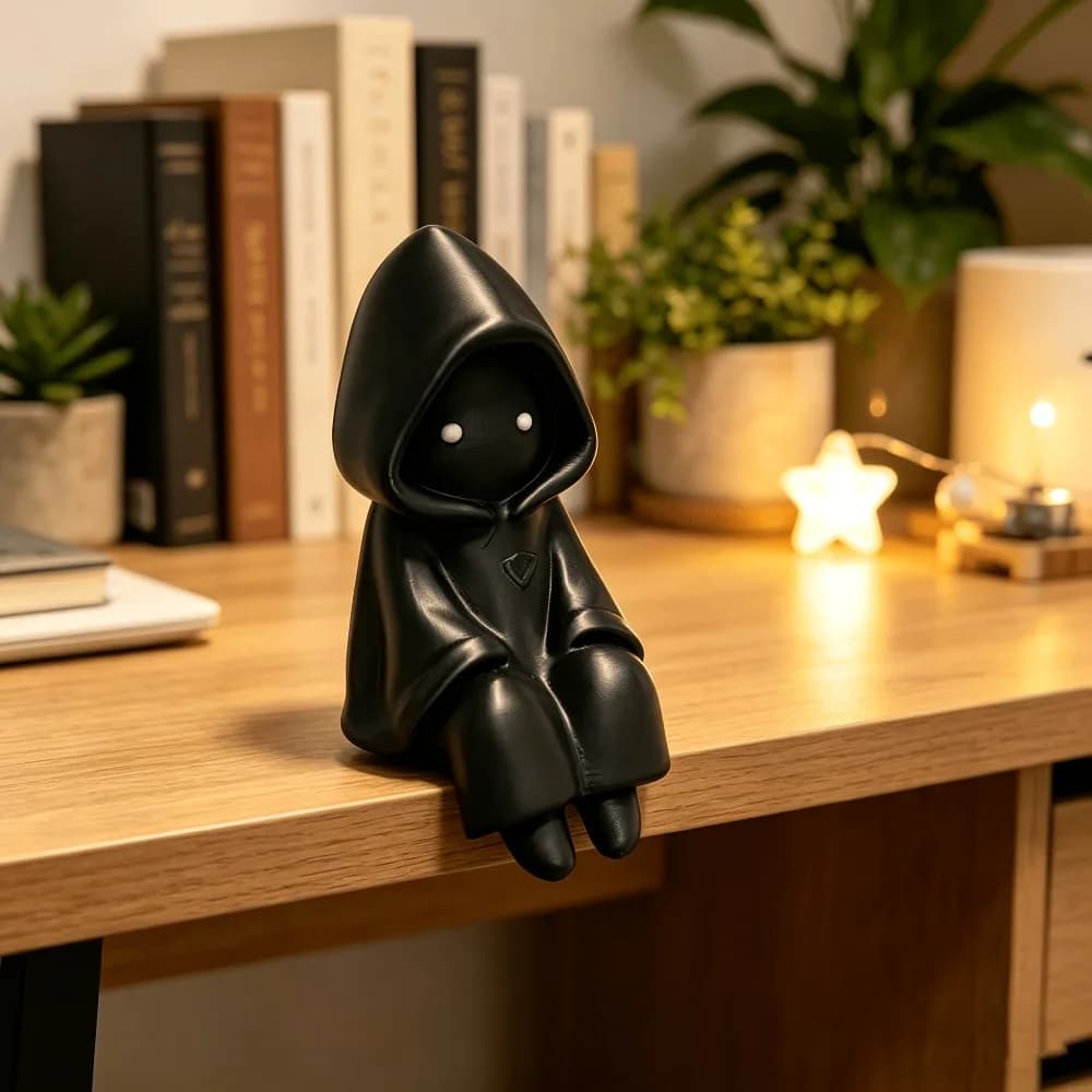 Figurine mystérieuse de la mort à capuche