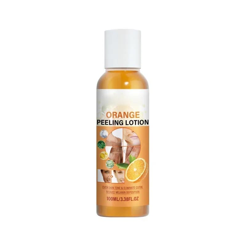 Lotion exfoliante à l'orange pour peaux foncées, éclaircissante, élimine les peaux mortes, nettoyante, hydratante, illuminatrice, huile exfoliante puissante