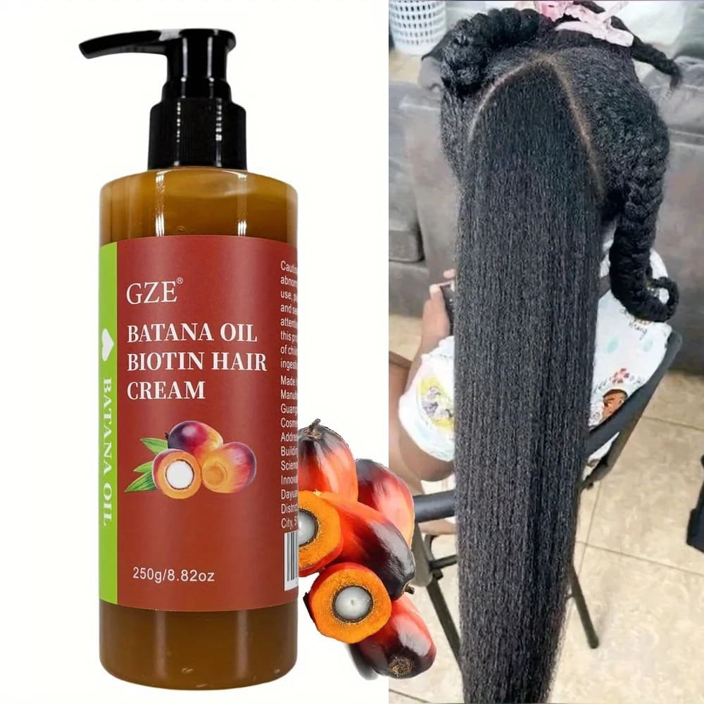 GZE Batana huile biotine crème capillaire cheveux forts Anti-rupture réparation pointes fourchues soyeux pour cheveux secs