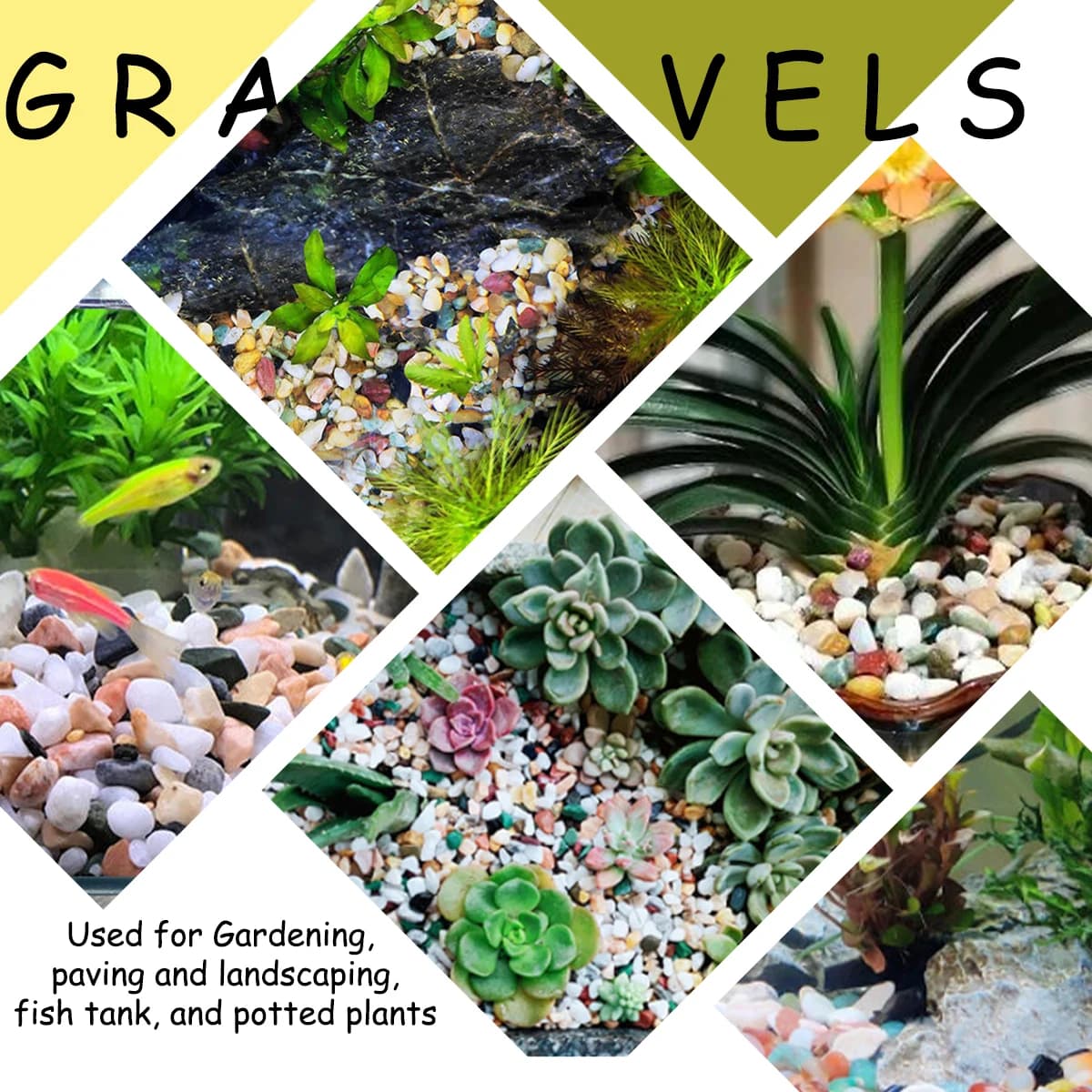 100 g/sac pierres naturelles graviers cristaux d'agate pierres polies en vrac roches pierres précieuses pour le jardinage, plantes en pot, décor d'aquarium