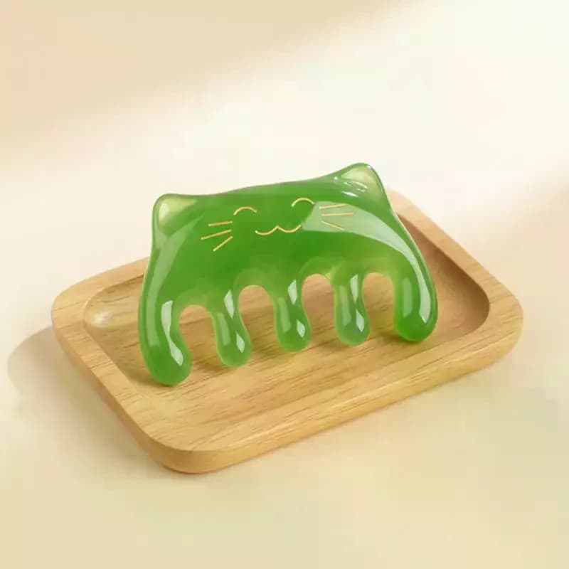 Peigne de massage Gua Sha pour le cuir chevelu et les méridiens, 1 pièce, outil facial, masseur de tête, soulage la tension crânienne, utilisation à domicile ou en spa