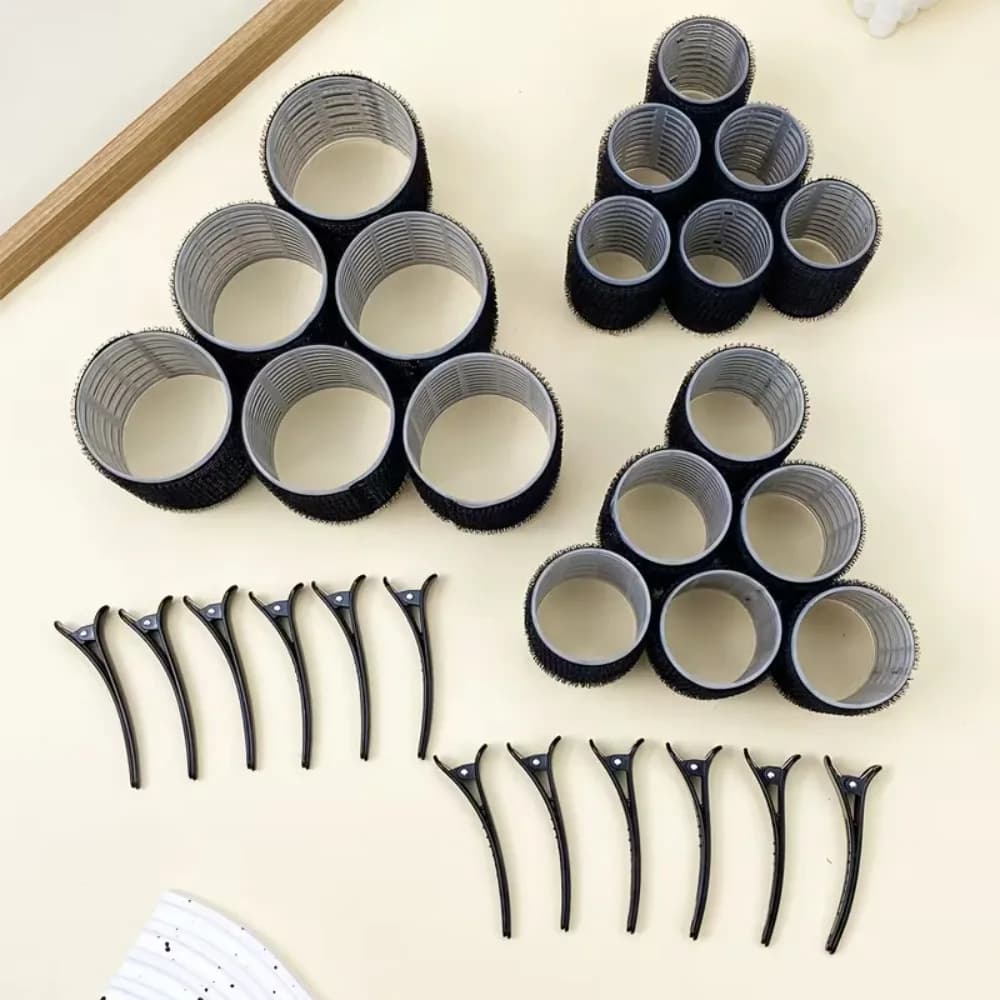 30 pièces de bigoudis sans chaleur avec pinces, ensemble de bigoudis auto-agrippants, bigoudis pour femmes, outils de coiffure, bigoudis pour salon de coiffure