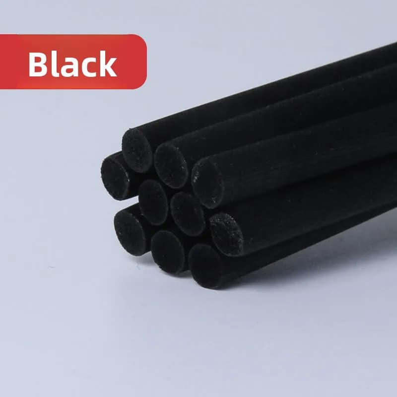 Bâtons de diffuseur d'aromathérapie épais en Fiber noire, recharge de parfum, 3mm x 20cm, 50 pièces/paquet