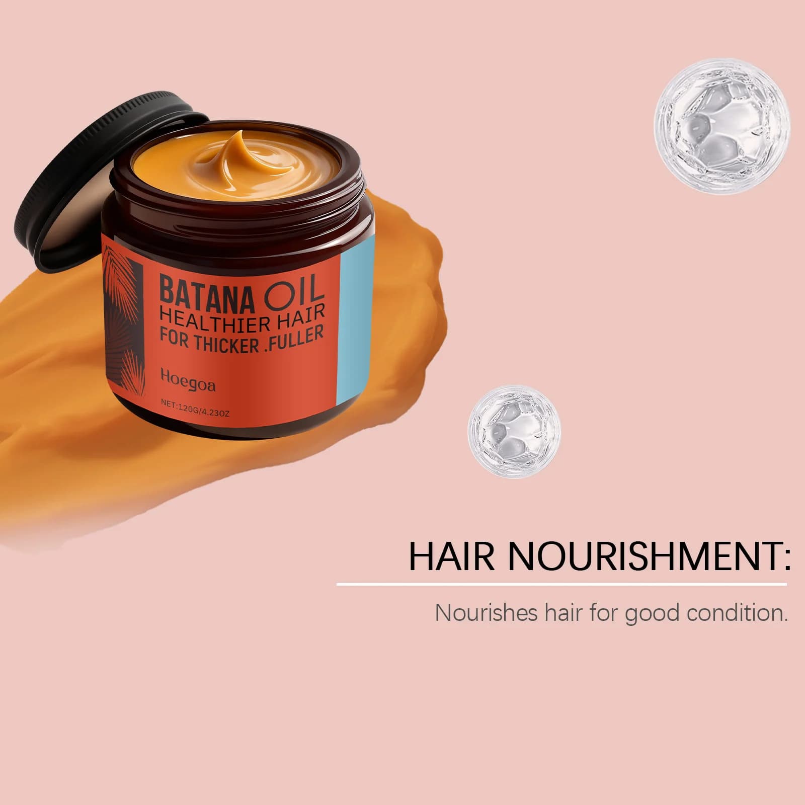 Huile réparatrice pour cheveux Batana - Huile nourrissante pour le traitement des cheveux avec huile d'allantoïne, anti-frisottis, brillance et douceur pour tous les types de cheveux