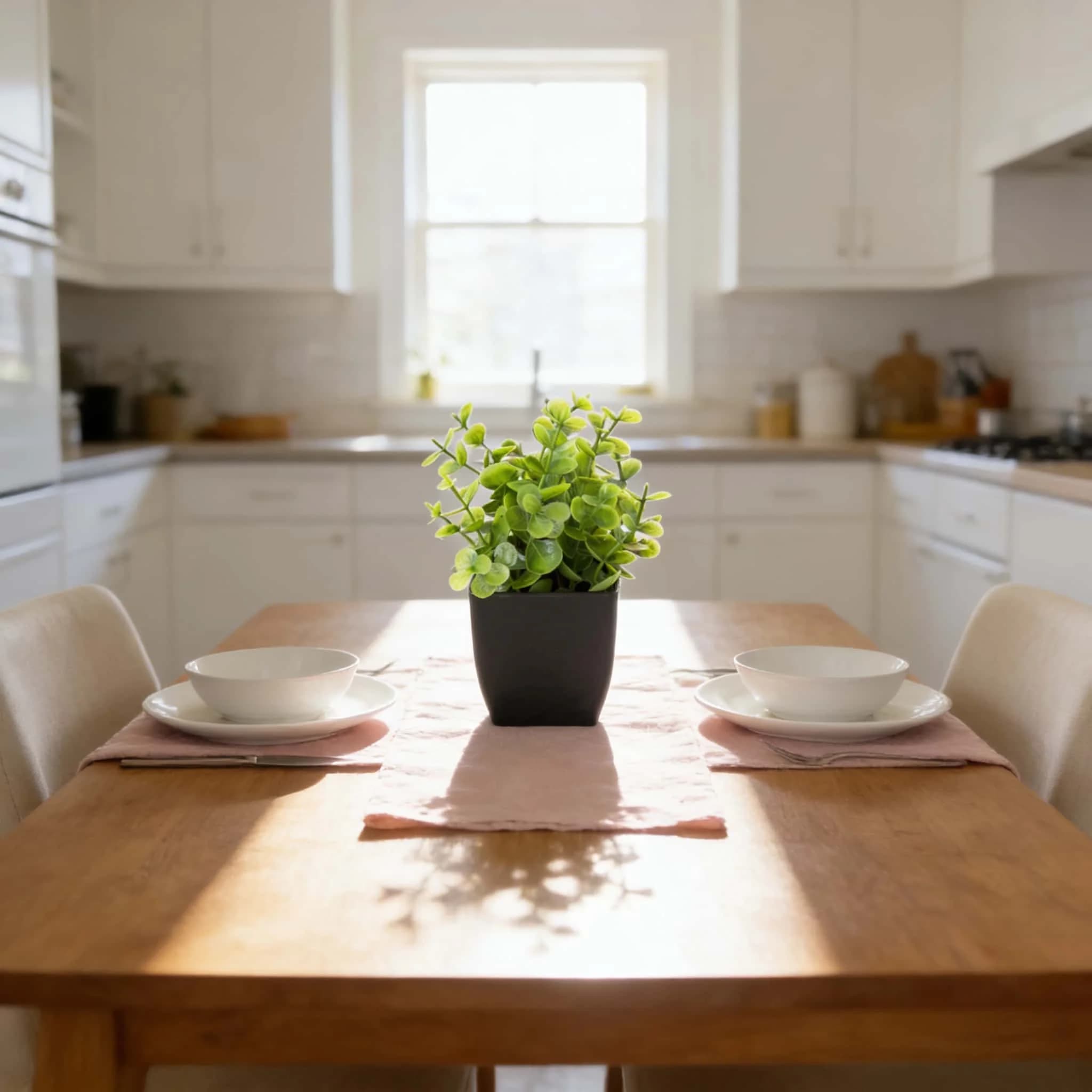 1 pièce Plante artificielle en pot d'eucalyptus réaliste avec pot noir