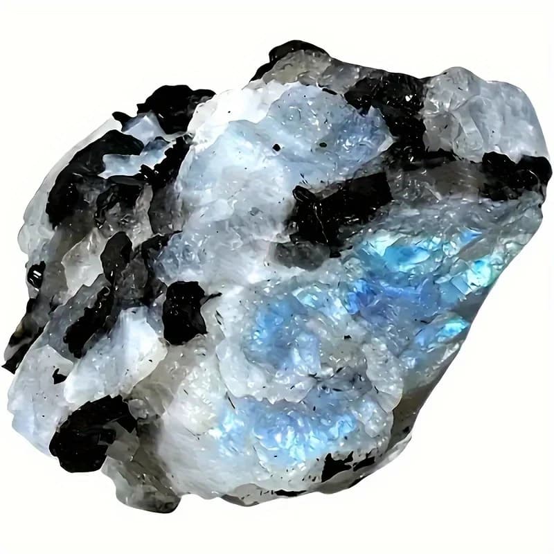 Pierre de lune bohème brute – Iridescente naturelle, idéale pour la décoration de la maison d'aromathérapie, cadeaux de yoga et collections minérales. Pierre de cristal