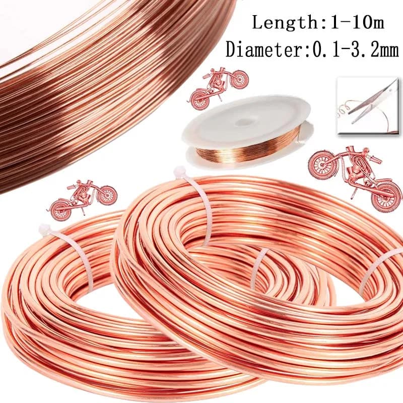 1/2/3 rouleaux de fil de cuivre laqué 0.1mm -3.2mm, câble en cuivre, fil magnétique, fil de cuivre émaillé, bobine de fil de cuivre