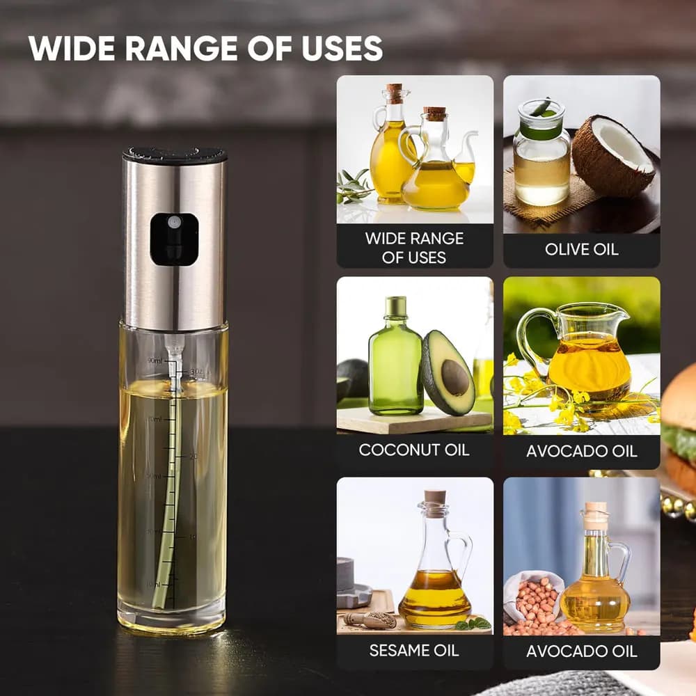 Bouteille distributeur d'huile d'olive en verre, 100ml, vaporisateur, pour salade, barbecue, cuisson, rôtissage, accessoires de cuisine