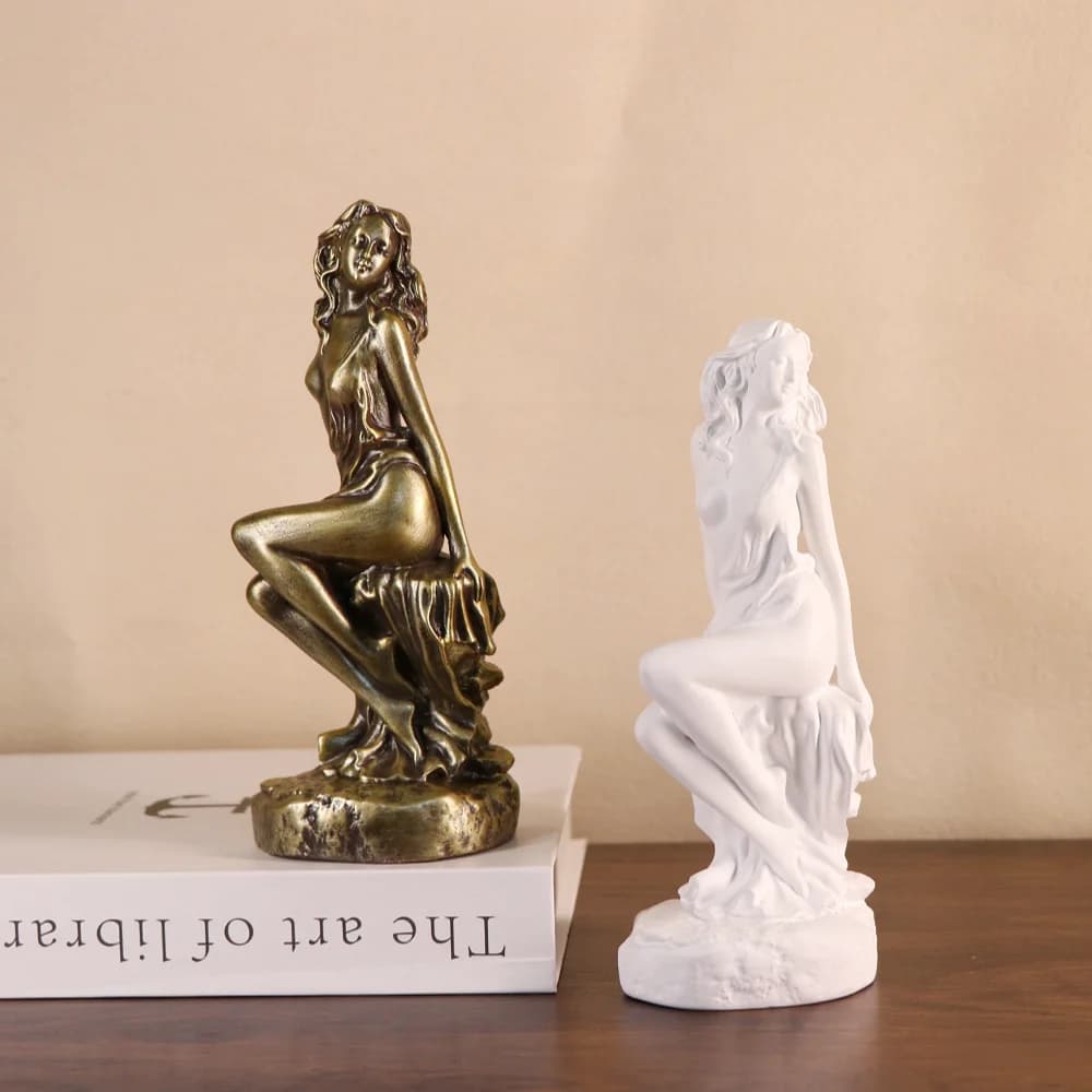 Figurine de jeune fille Sexy en résine, Sculpture de déesse grecque, Statue de vénus, maison européenne, salon, décoration d'étagère de bureau