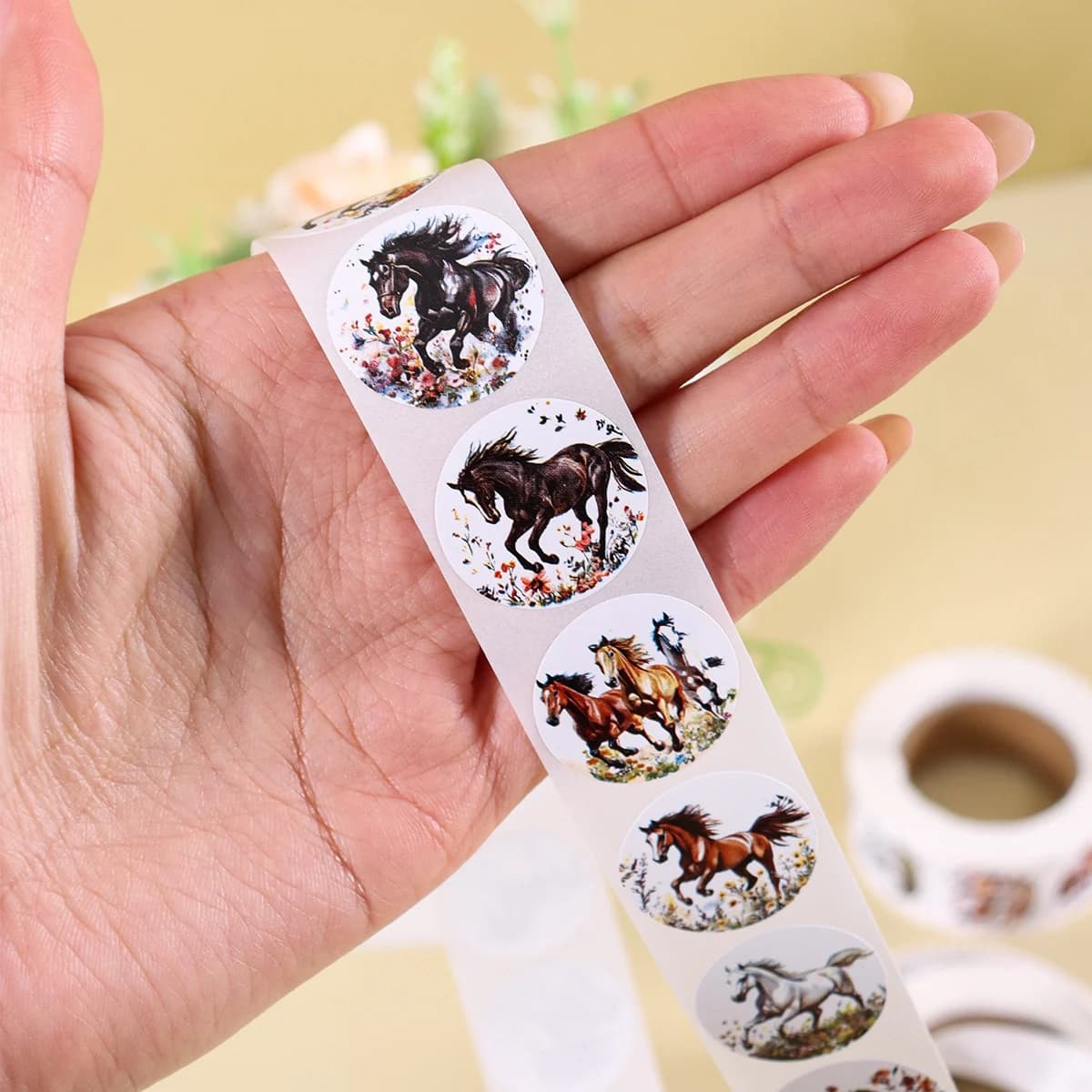 Autocollants cheval en rouleau