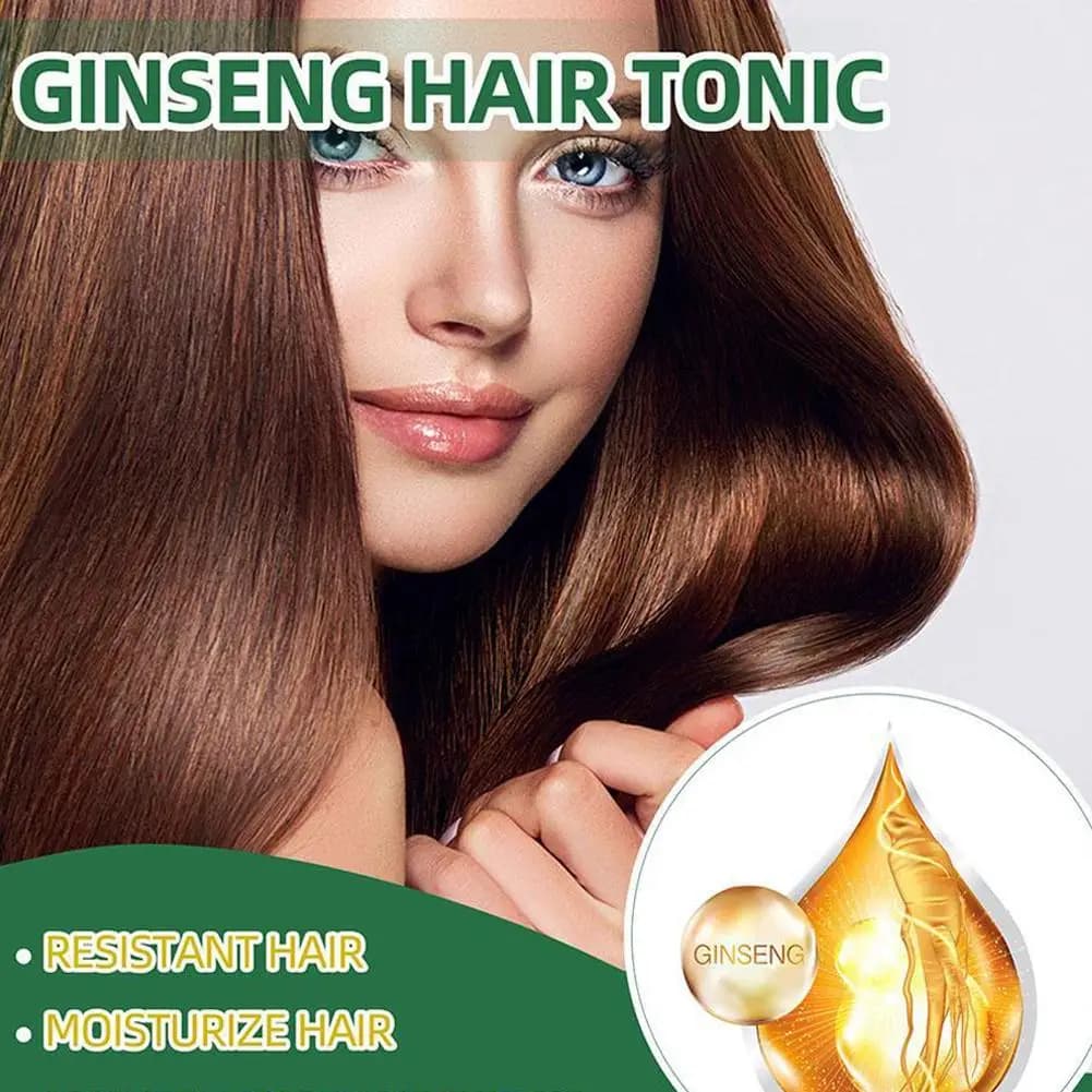 Sérum au ginseng pour hommes et femmes, nourrit le cuir chevelu, renforce la réparation des racines, cheveux endommagés, spray de soin des cheveux à base de plantes, 100ml