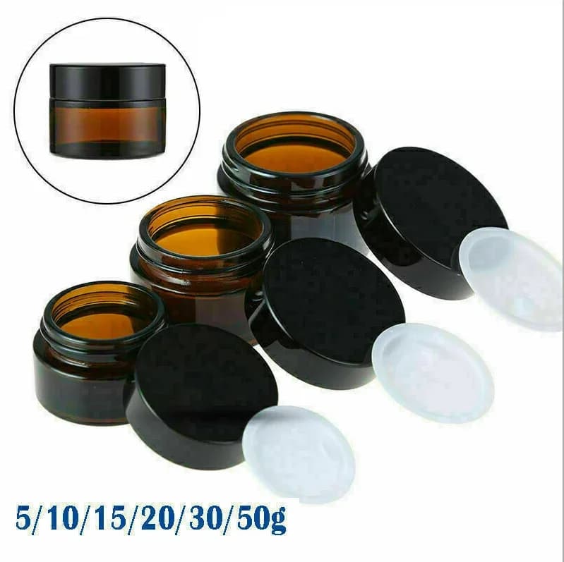 Bouteille en verre ambre pour crème cosmétique pour le visage, récipient pour baume Jules, pots, flacons de maquillage, 5ml, 10ml, 15ml, 20ml, 30ml, 50ml, 10 pièces