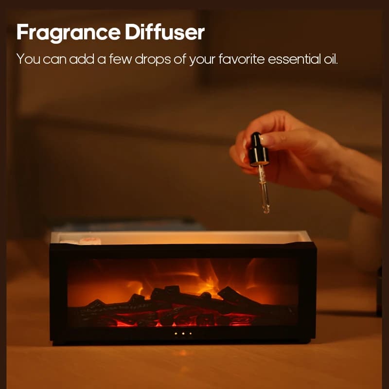 Diffuseur d'arôme de cheminée, humidificateur de flamme créatif, Protection d'arrêt automatique sans eau avec télécommande et veilleuse de cheminée réaliste