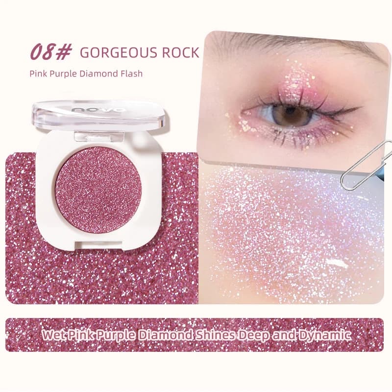 Diamant argent fard à paupières durable imperméable Monochrome brillant maquillage des yeux Palette miroitant mat gris rose marron ombre à paupières Cosmeti