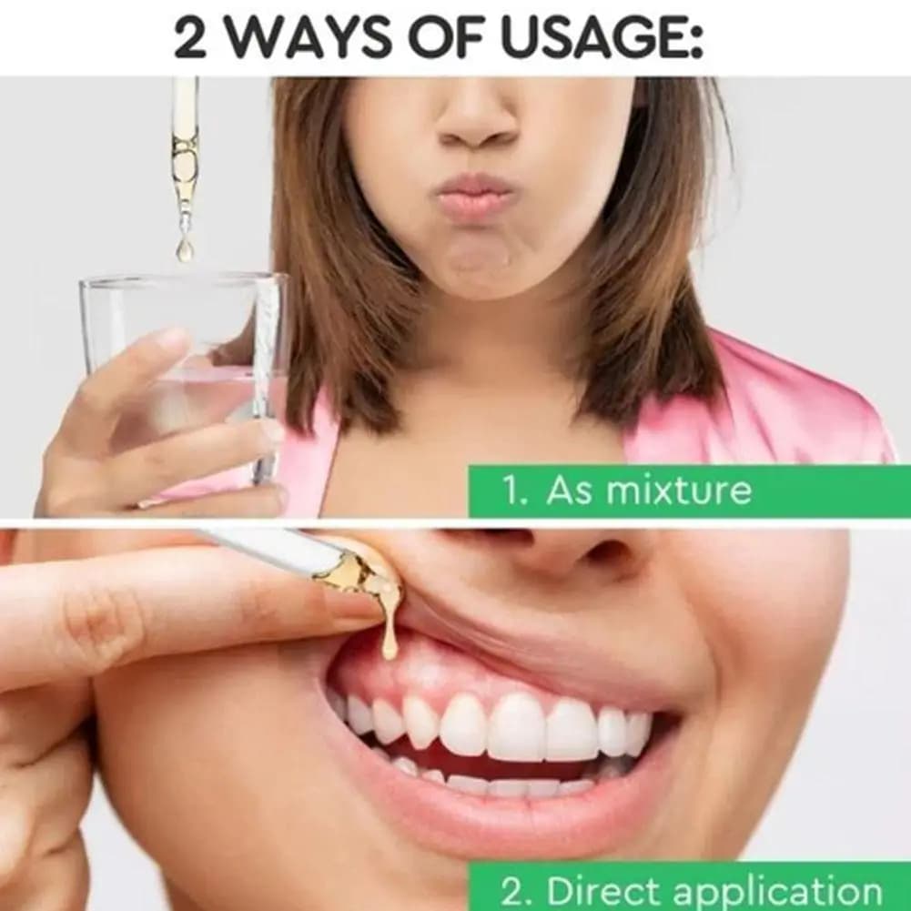 Gouttes réparatrices naturelles pour les gencives, améliorent la santé gingivale, soulagent l'inconfort buccal et renforcent les gencives lâches, produit de soins dentaires quotidiens