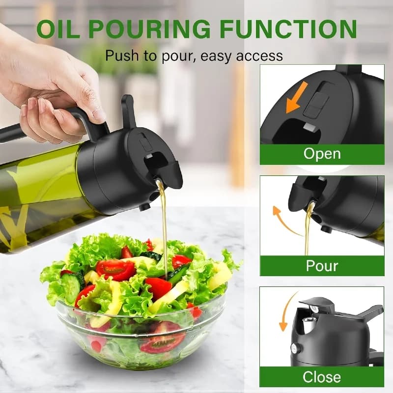 Bouteille d'huile en spray pour la cuisine domestique, huile d'olive en spray pour barbecue, contrôle de la graisse, qualité alimentaire, gadget de cuisine