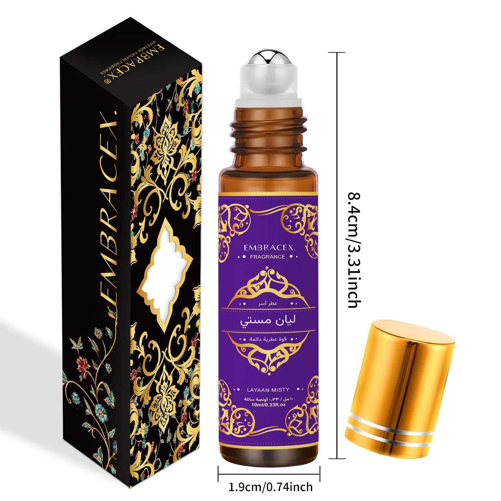 Huile essentielle Layaan Misty Roller 10 ml ليان مستي  Cadeau Eid al-Fitr Parfum longue durée