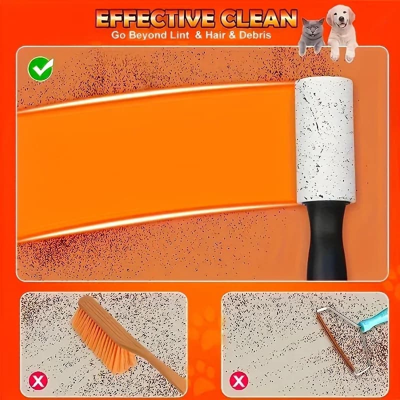 Rouleau à peluches Ultra collant pour éliminer la fourrure des animaux de compagnie, idéal pour les meubles, les vêtements et les tapis, outil pour nettoyer l'adhésif des poils d'animaux