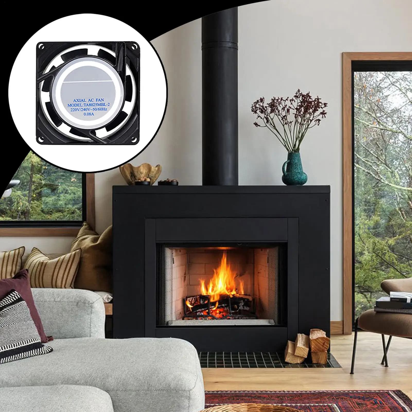 Ventilateur de cheminée alimenté par la chaleur, souffleur axial résistant à la chaleur, fonctionnement silencieux pour poêle à bois, poêle à granulés, accessoires de chauffage domestique