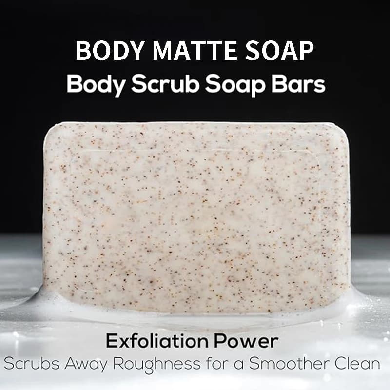 Savon mat pour le corps 200g, riche en beurre de karité et huile d'olive, exfolie physiquement, nettoie en douceur, adoucit et raffermit la peau
